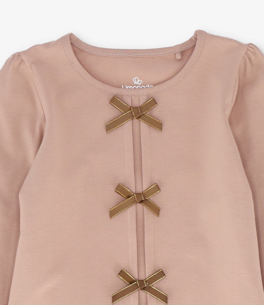 Polera niña con lazos 2 años / Beige