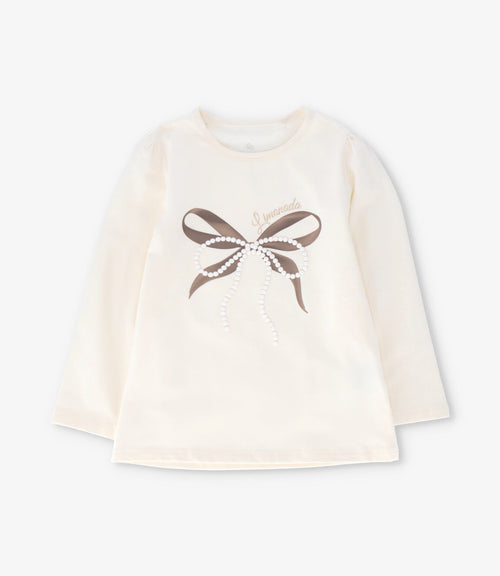 Polera niña con lazo 2 años / Crudo