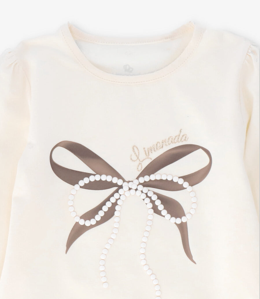 Polera niña con lazo 2 años / Crudo