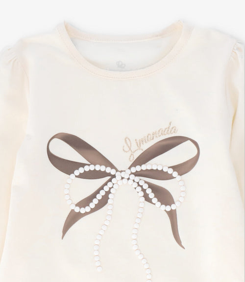 Polera niña con lazo 2 años / Crudo