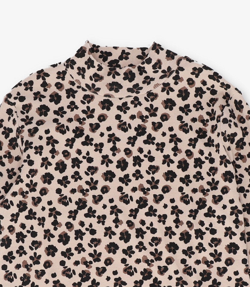 Polera niña animal print 2 años / Beige