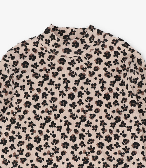 Polera niña animal print 2 años / Beige