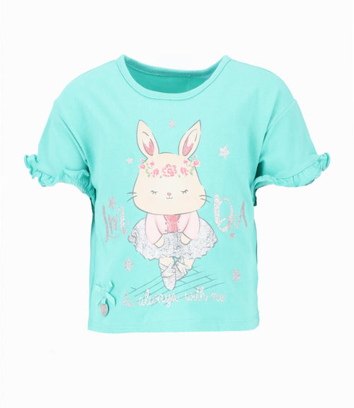 Polera Niña Con Conejo 4 años / Menta