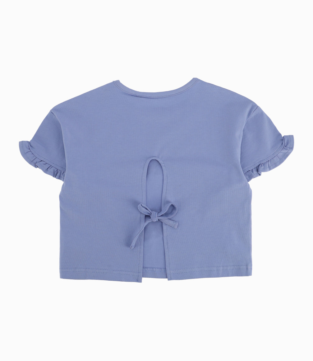 Polera Niña Corta Con Corazón 2 años / Celeste