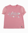 Polera Niña Con Flores Y Brillos