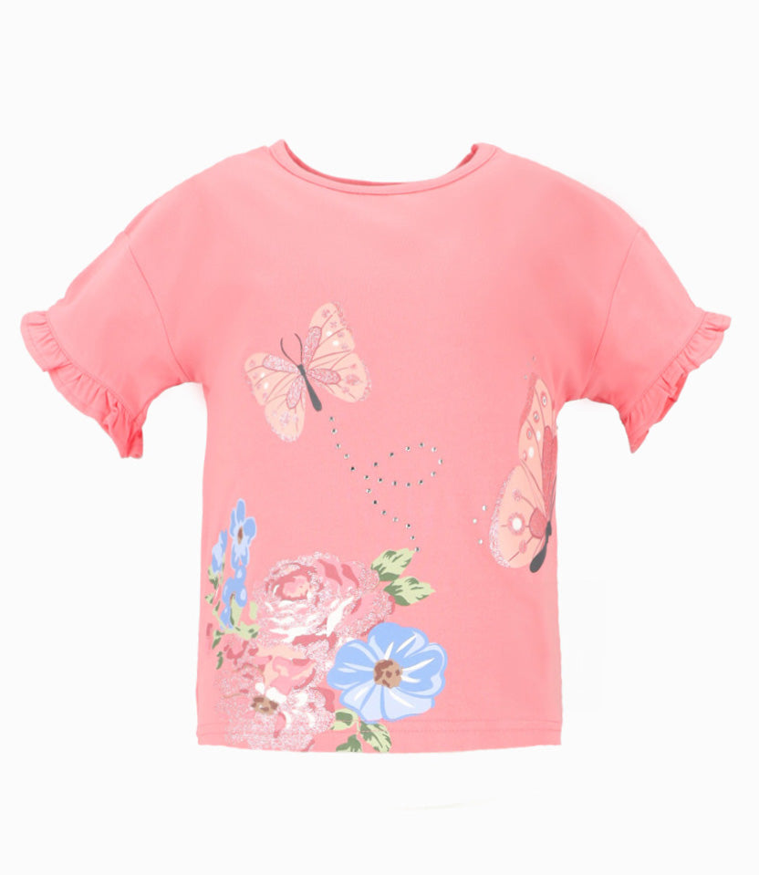 Polera niña floral 2 años / Coral