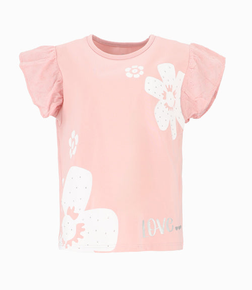 Polera niña con vuelos 2 años / Rosado