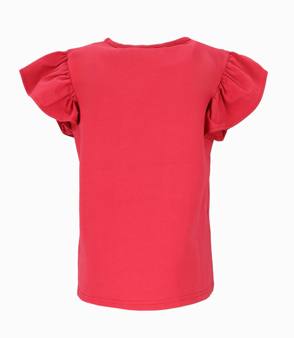 Polera niña  con vuelo 2 años / Rojo