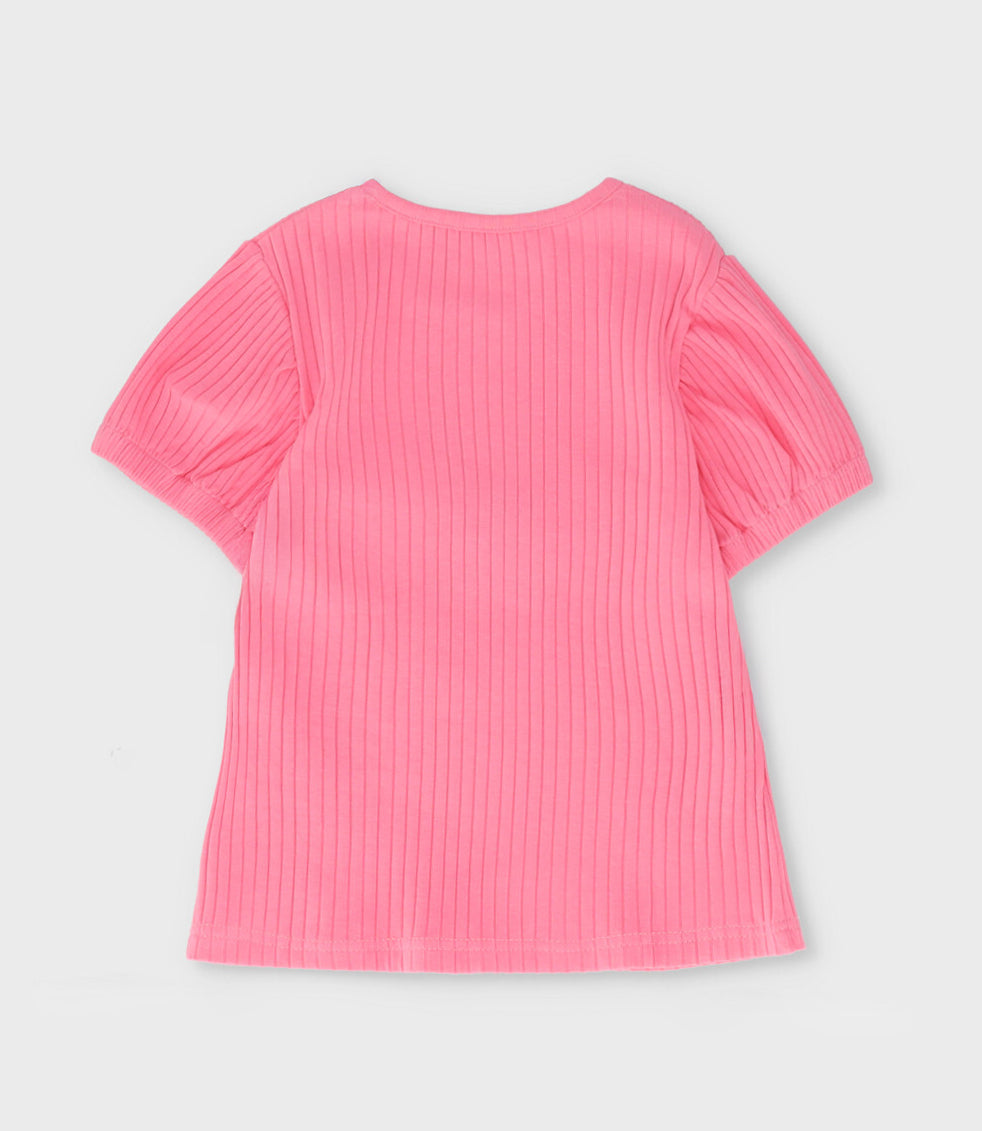 Polera niña acanalada 2 años / Coral