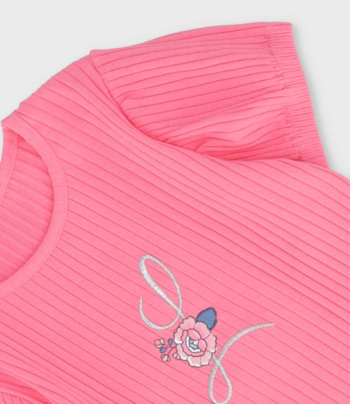 Polera niña acanalada 2 años / Coral