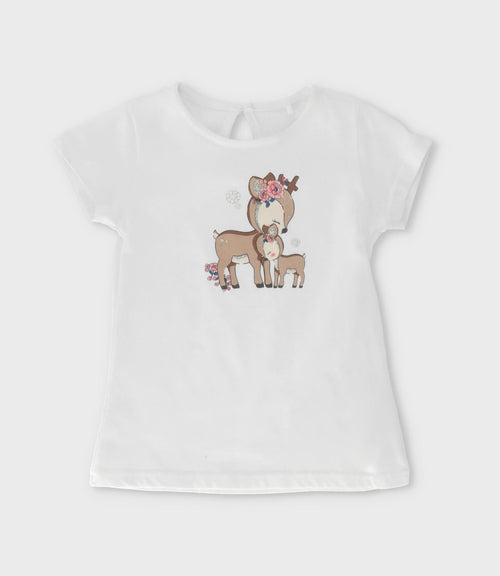 Polera niña con ciervo 2 años / Blanco