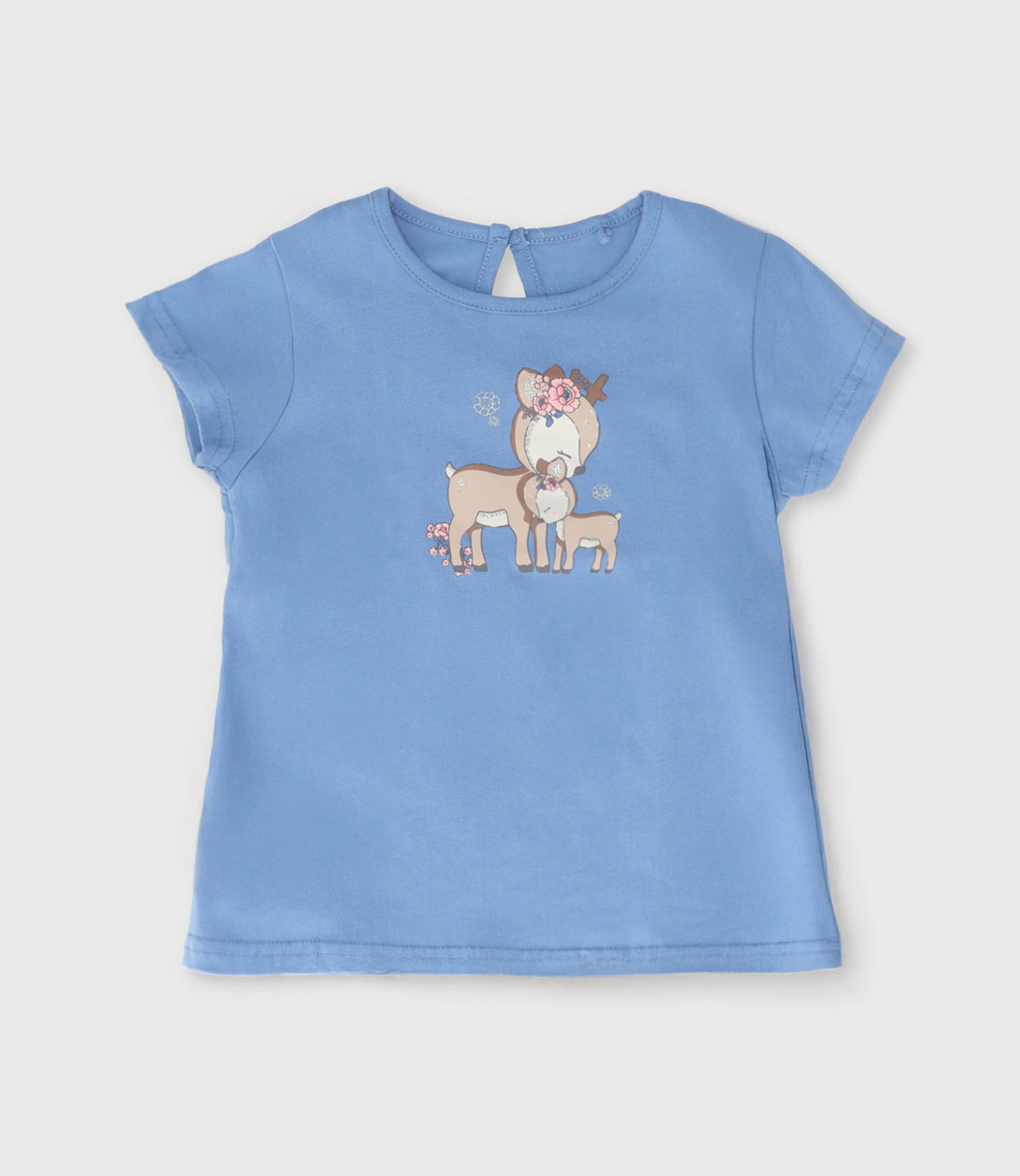 Polera niña con ciervo 2 años / Celeste