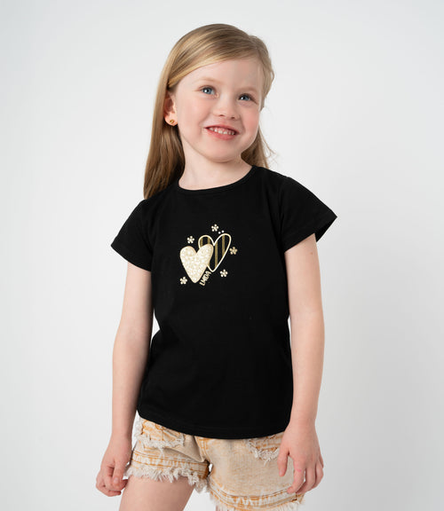 Polera niña básica 2 años / Negro