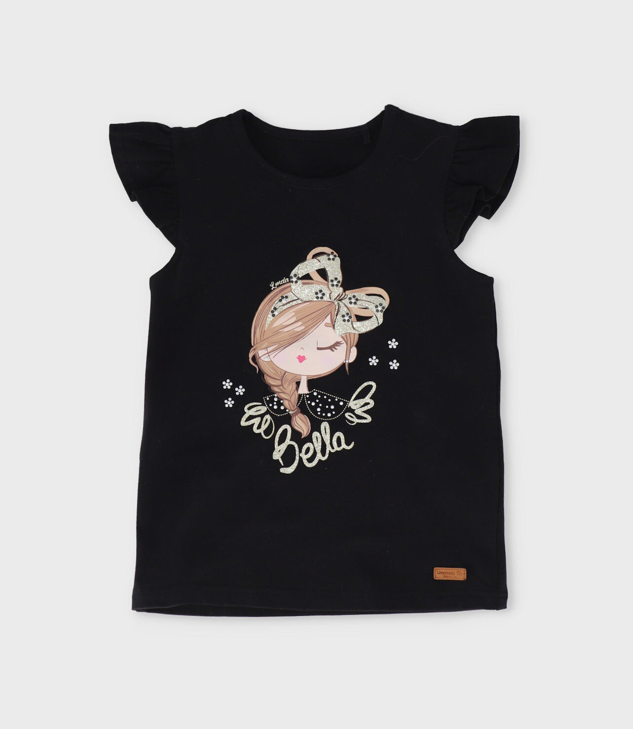 Polera niña vuelos y estampado 2 años / Negro