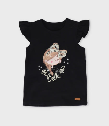 Polera niña vuelos y estampado