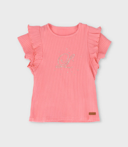 Polera niña acanalada