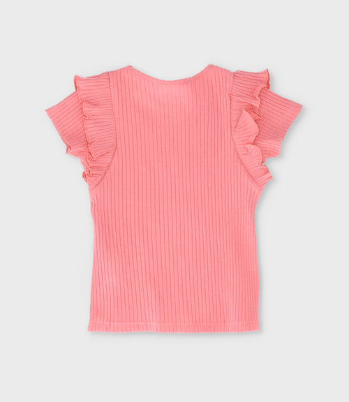 Polera niña acanalada 2 años / Coral