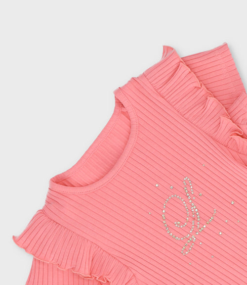Polera niña acanalada 2 años / Coral