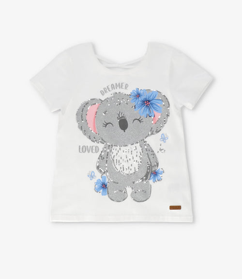 Polera niña con koala 2 años / Crudo