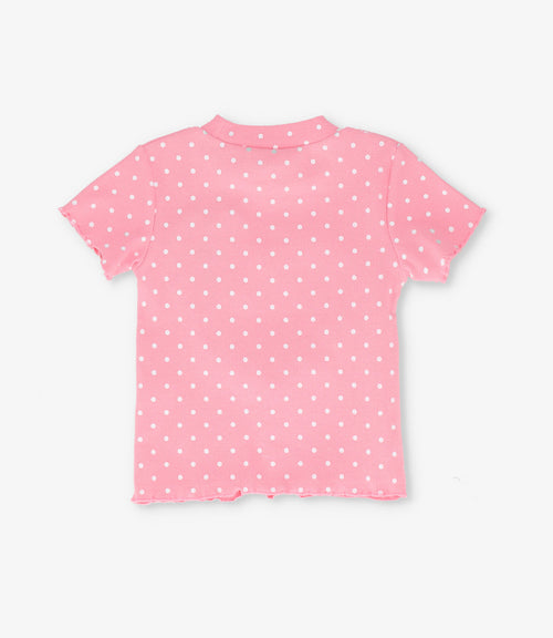 Polera niña acanalada con corazón 2 años / Rosado