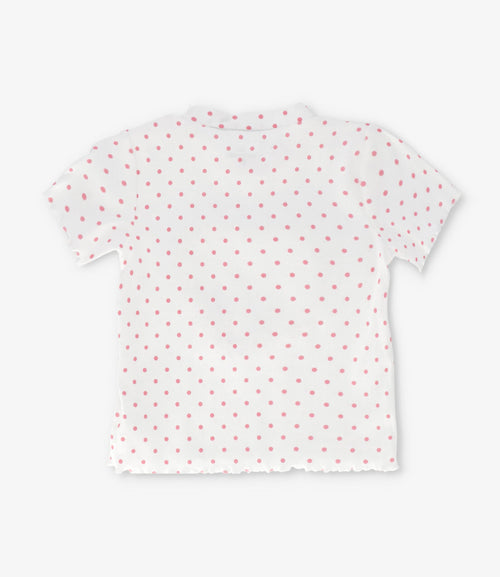 Polera niña acanalada con corazón 2 años / Crudo