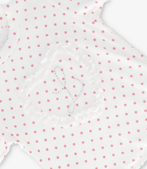 Polera niña acanalada con corazón 2 años / Crudo