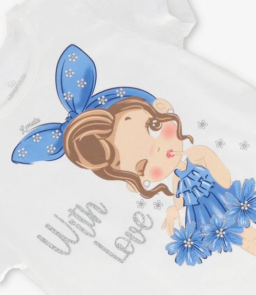 Polera niña con estampado 2 años / Crudo