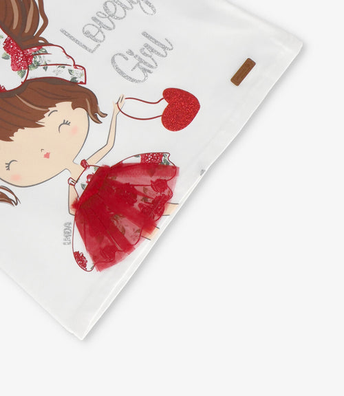 Polera niña con estampado 2 años / Crudo