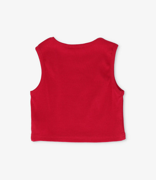 Polera niña acanalada con lazos 2 años / Rojo