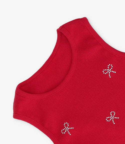 Polera niña acanalada con lazos 2 años / Rojo