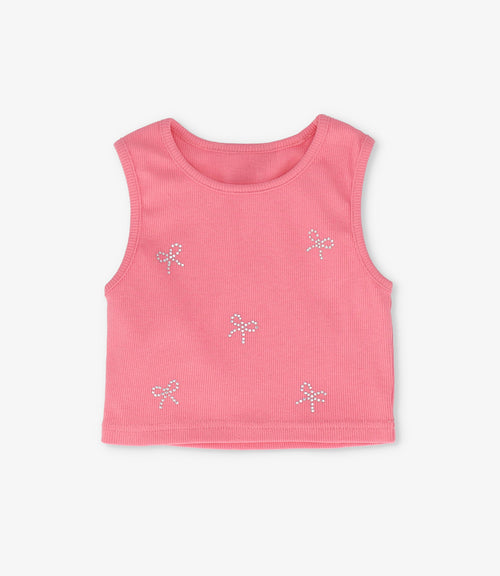 Polera niña acanalada con lazos 2 años / Coral