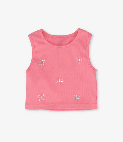 Polera niña acanalada con lazos