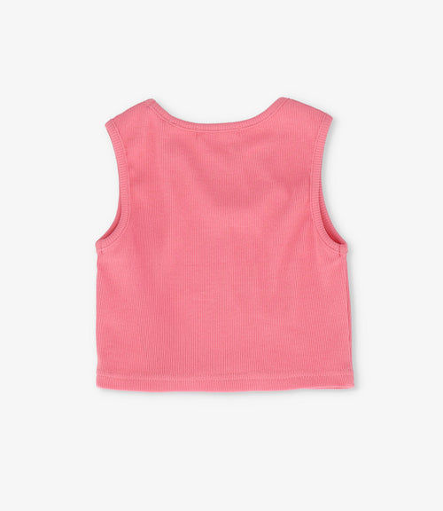 Polera niña acanalada con lazos 2 años / Coral