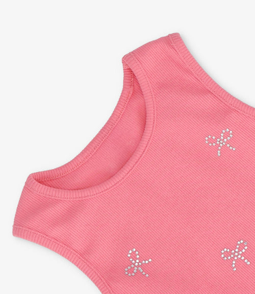 Polera niña acanalada con lazos 2 años / Coral