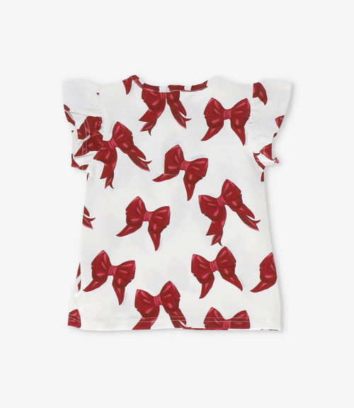 Polera niña con lazos y vuelos 2 años / Rojo