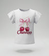 Polera niña con vuelos y cherry