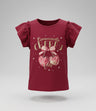 Polera niña con vuelos y cherry
