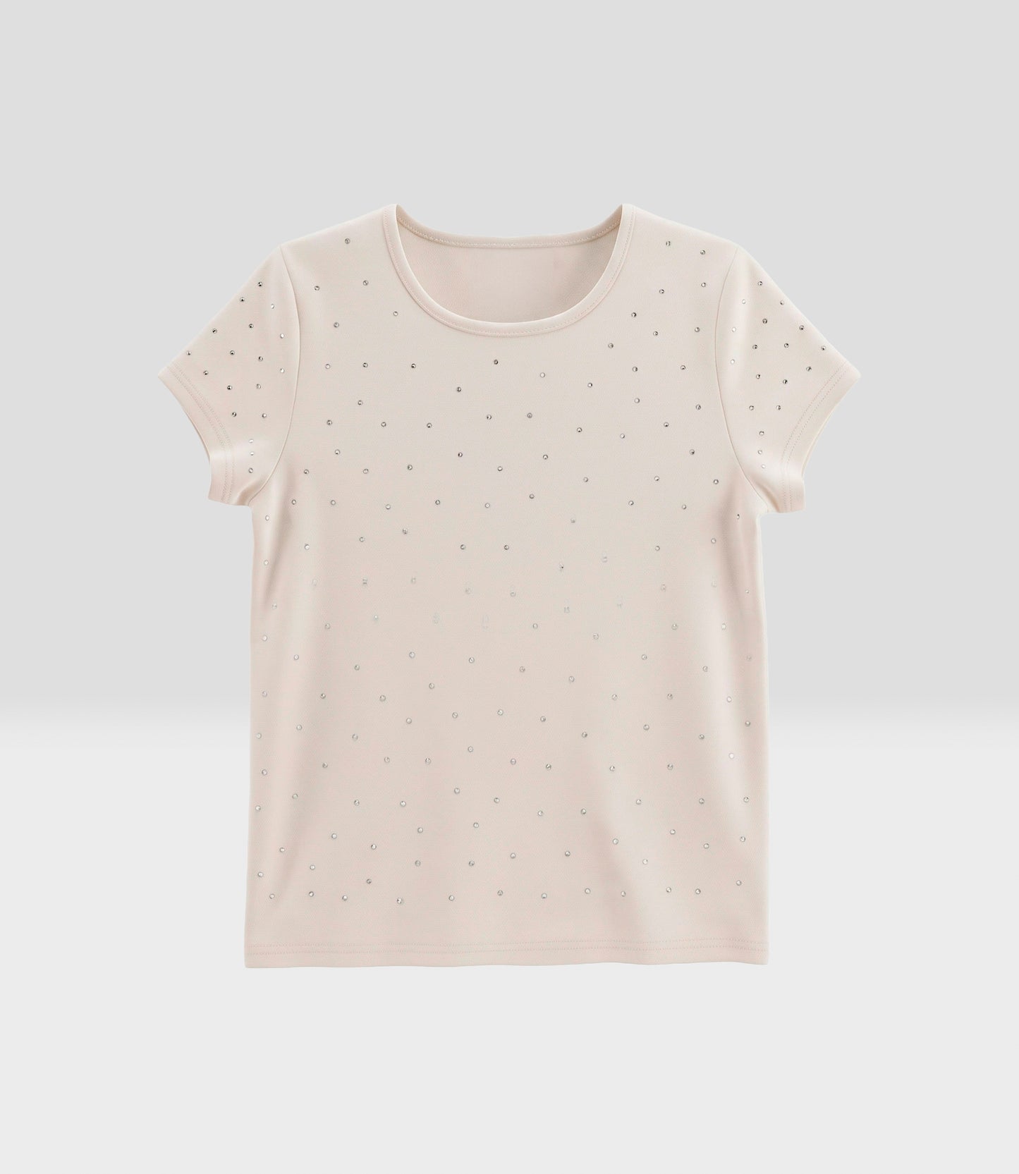 Polera niña crop con brillos 2 años / Crudo