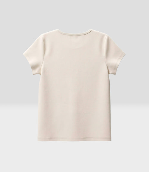 Polera niña crop con brillos 2 años / Crudo