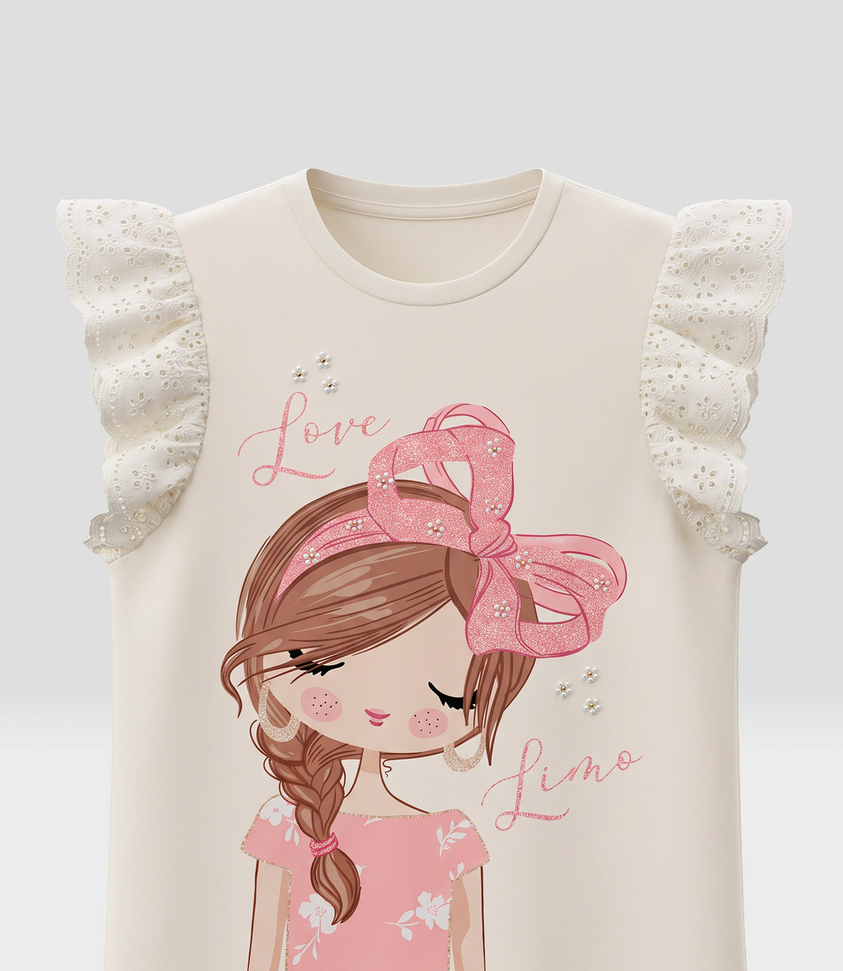 Polera niña con bordado 2 años / Crudo