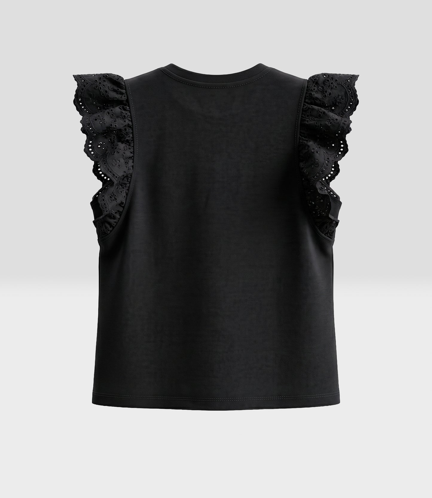 Polera niña con bordado 2 años / Negro