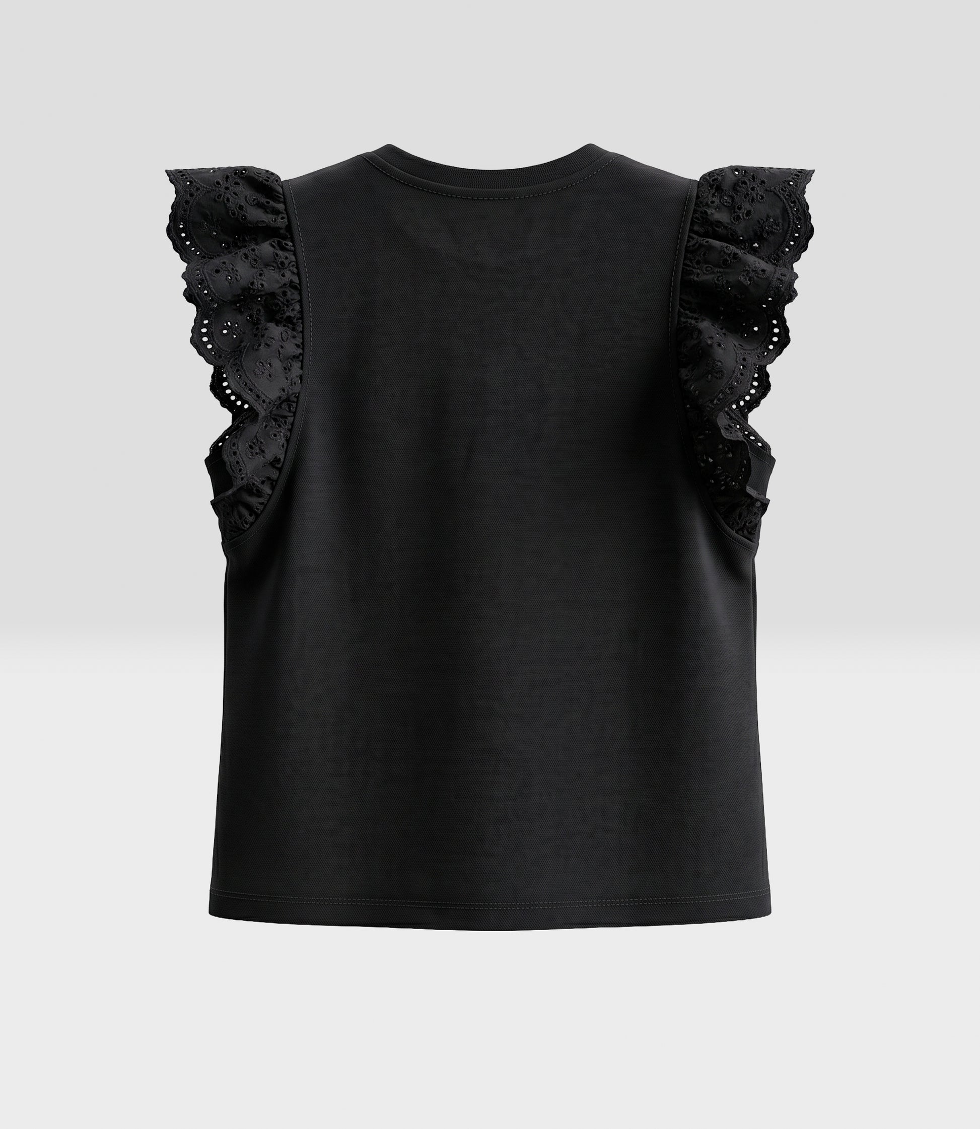 Polera niña con bordado 2 años / Negro