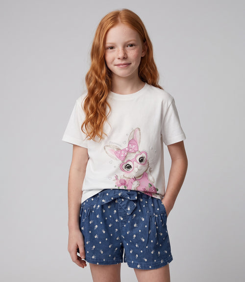 Polera niña con conejo