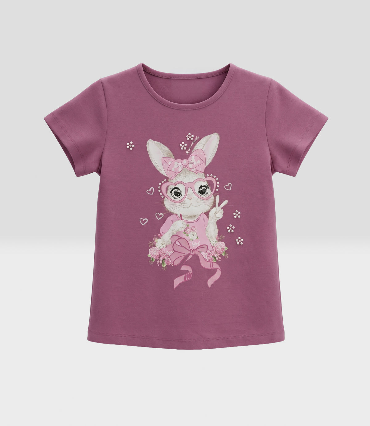 Polera niña con conejo 2 años / Burdeo