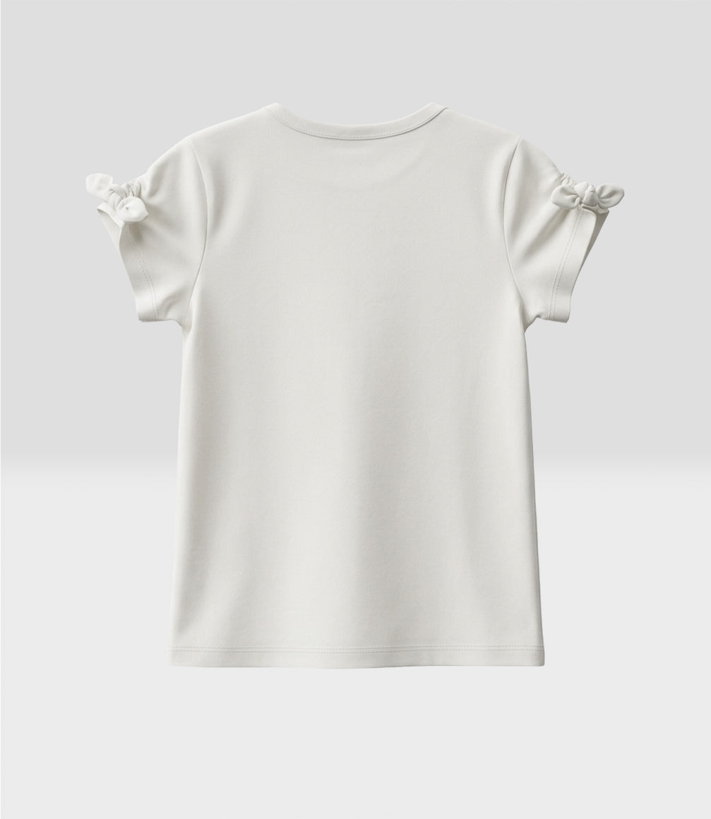 Polera niña con estampado 2 años / Crudo