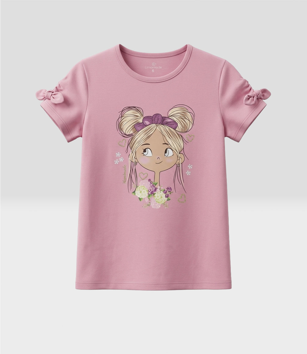 Polera niña con estampado 2 años / Palo Rosa
