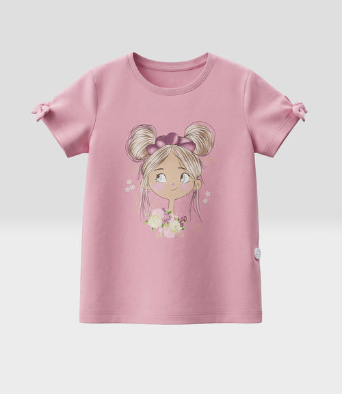Polera niña con estampado 2 años / Palo Rosa