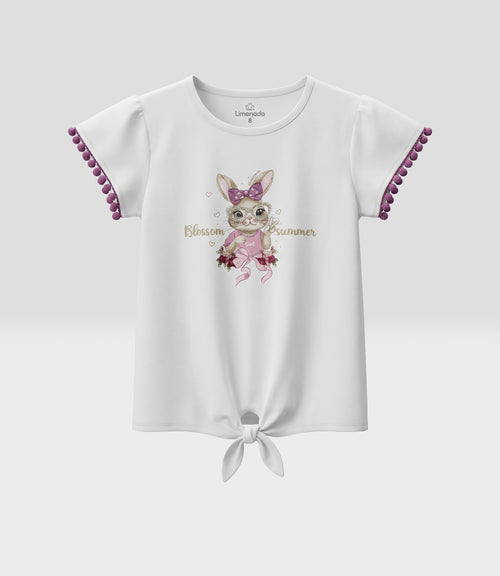Polera niña con nudo 2 años / Crudo