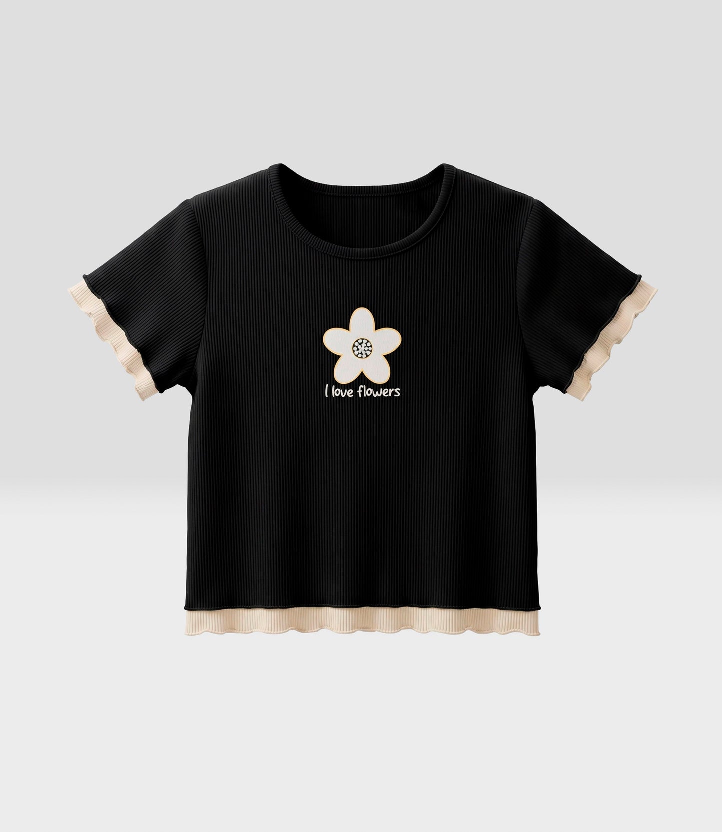 Polera niña con flor 2 años / Negro