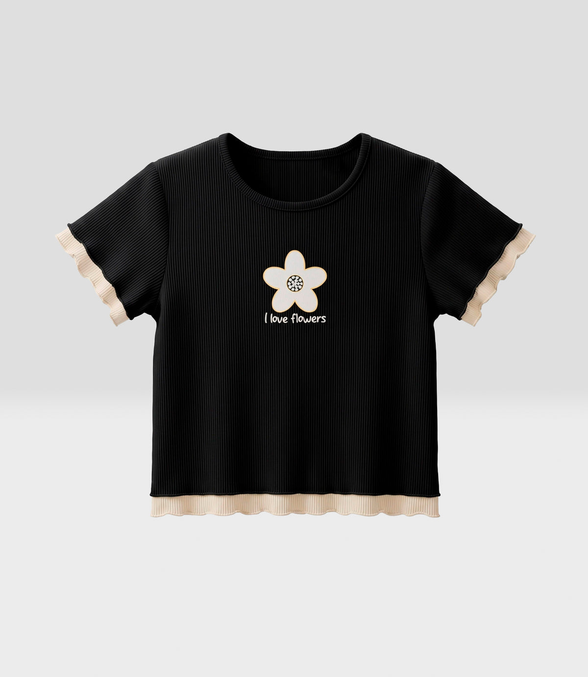 Polera niña con flor 2 años / Negro